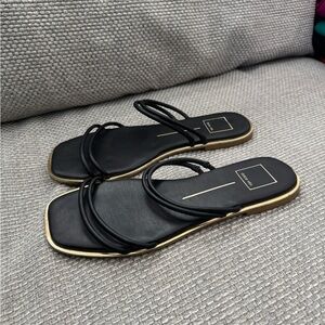 Dolce Vita Black and Gold Strappy Sandals